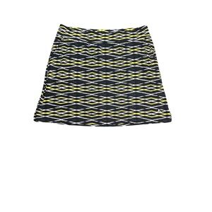 Black and White Mini Pencil Skirt with Geometric Pattern